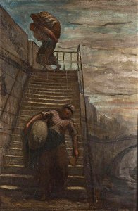 Daumier - Washerwomen on the Steps. 1860-1862