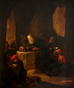 David Teniers II (1610-1690) (style of) - The Temptation of Saint Anthony - 996491 - National Trust. Free illustration for personal and commercial use.