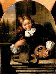 De Moor, Carel - Boy with a Flagon and a Bird's Nest - Google Art Project