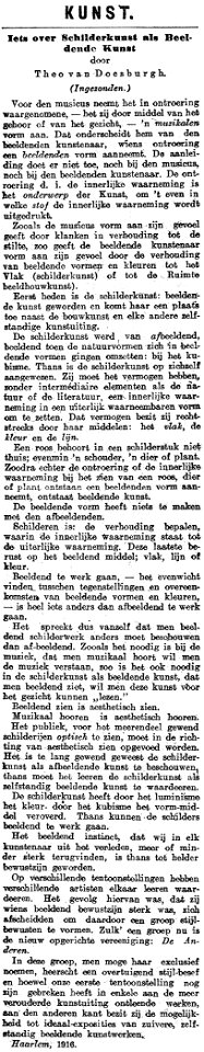 De Nieuwe Courant vol 016 Iets over Schilderkunst als Beeldende Kunst