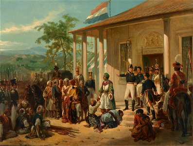 De onderwerping van Diepo Negoro aan luitenant-generaal baron De Kock Rijksmuseum SK-A-2238