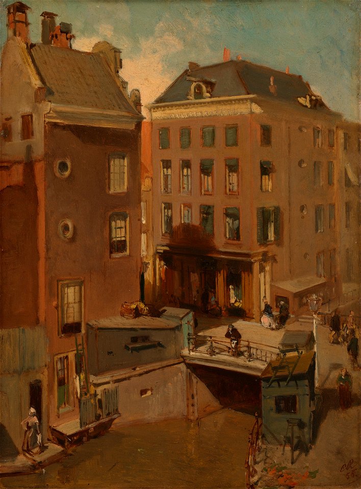 De Osjessluis bij de Kalverstraat te Amsterdam Rijksmuseum SK-C-1548