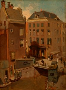 De Osjessluis bij de Kalverstraat te Amsterdam Rijksmuseum SK-C-1548