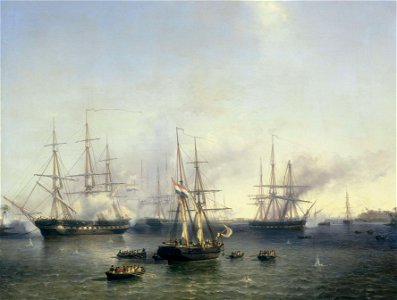 De overmeestering van Palembang (Sumatra) door luitenant-generaal Baron de Kock, 24 juni 1821, Louis Meijer, 1857 - Rijksmuseum