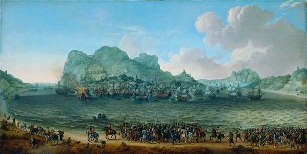 De overwinning op de Spanjaarden bij Gibraltar door een vloot onder bevel van Jacob van Heemskerck, 25 april 1607 - Dutch victory in the battle of Gibraltar (Adam Willaerts, 1617)