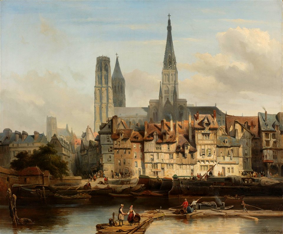De Parijse kade in Rouen Rijksmuseum SK-A-4934