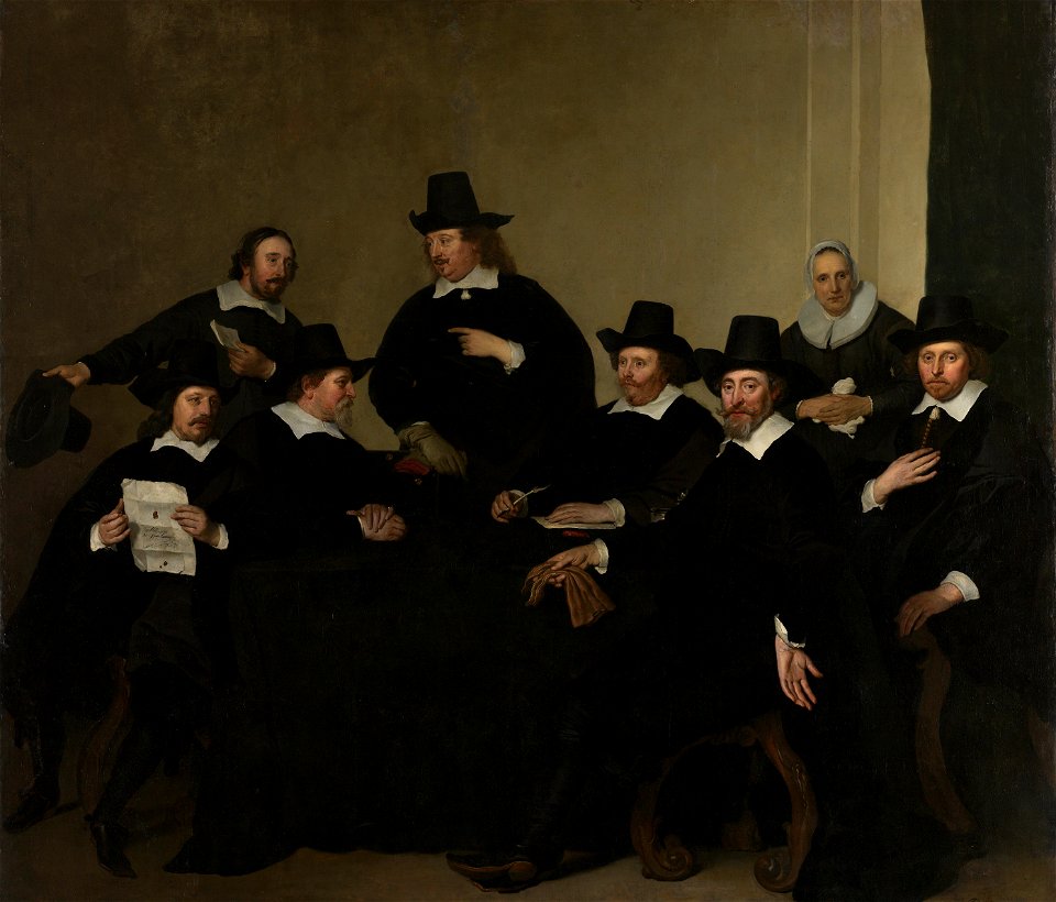 De regenten van het Nieuwe Zijds Huiszittenhuis te Amsterdam, ca 1650. Rijksmuseum SK-C-442