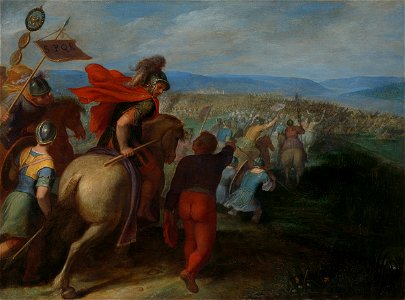 De Romeinen onder Cerealis verslaan Claudius Civilis door het verraad van een Bataaf Rijksmuseum SK-A-431