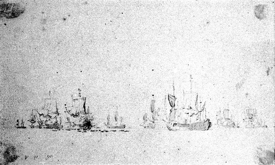 De Ruyter's Voyage to Bergen, autumn 1665. A council-of-war in the Dutch fleet RMG PW6781
