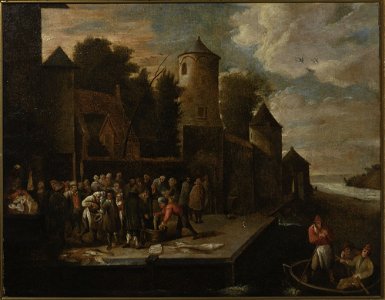 David Teniers II - Fishmongers in the port - 183989 MNW - National Museum in Warsaw