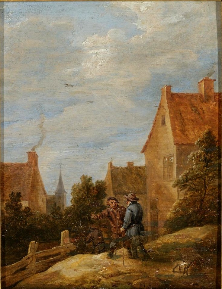 David Teniers II - Peasants on a Road in a Village L07034-102-lr-1