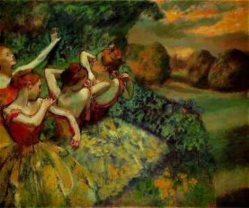 Degas Four dancers 1899. Free illustration for personal and commercial use.