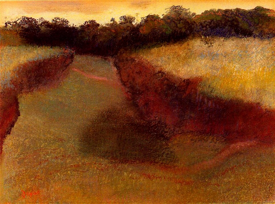 Degas - Wheatfield and Line of Trees, circa 1890-1893