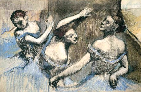Degas, tre ballerine. Free illustration for personal and commercial use.