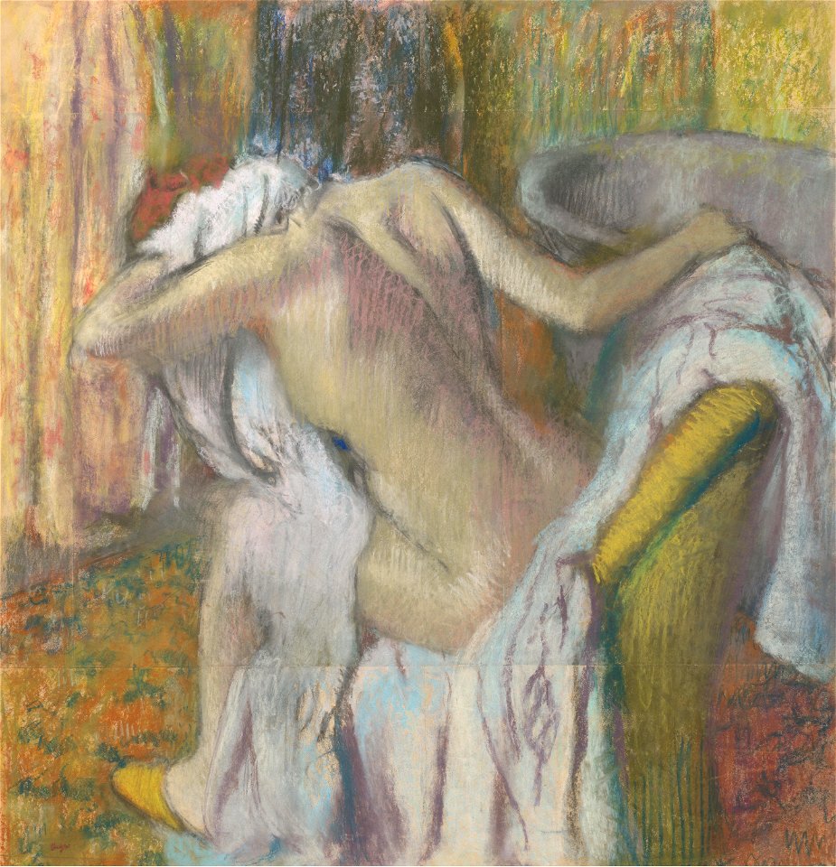 Edgar Degas - After the Bath, Woman drying herself (1890s)