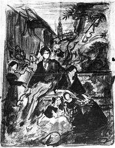 Dehodencq study fpr portrait of the Duc de Montpensier and family