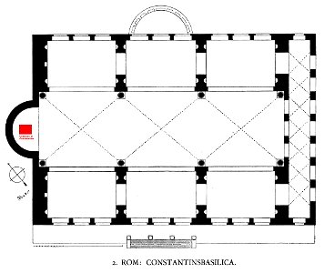 Dehio 6 Basilica of Maxentius Floor plan - Location of Colossus