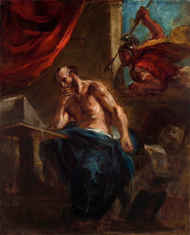 Delacroix - Archimède tué par le soldat de Marcellus, circa 1846