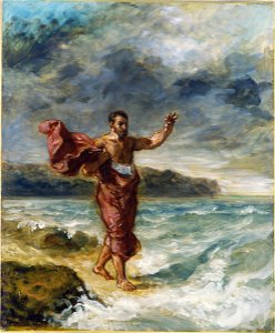 Delacroix - Demosthenes übt sich am Meeresstrand im Deklamieren, um 1860