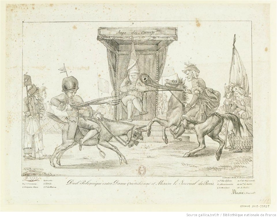Delacroix - Duel Polemique (sic) entre Dame Quotidienne et Messire Le Journal de Paris, btv1b104617514