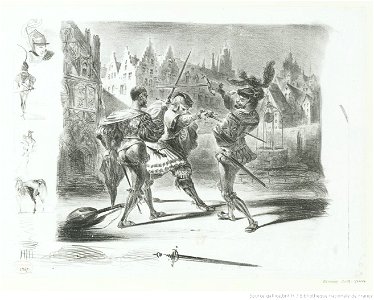 Delacroix - Duel de Faust et de Valentin, 1er état, btv1b10029754w