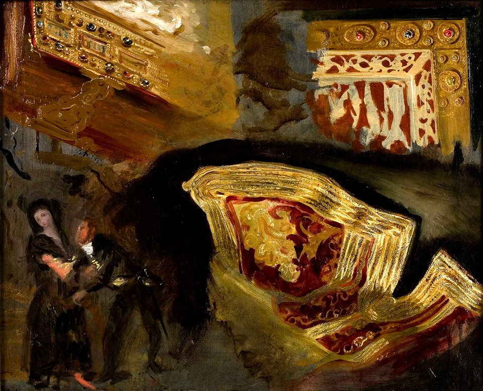 Delacroix - Etude de reliures, veste orientale et figures d’après Goya, vers 1824-1825