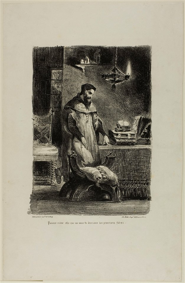 Delacroix - Faust in His Study, from Faust, 1955.1102.3