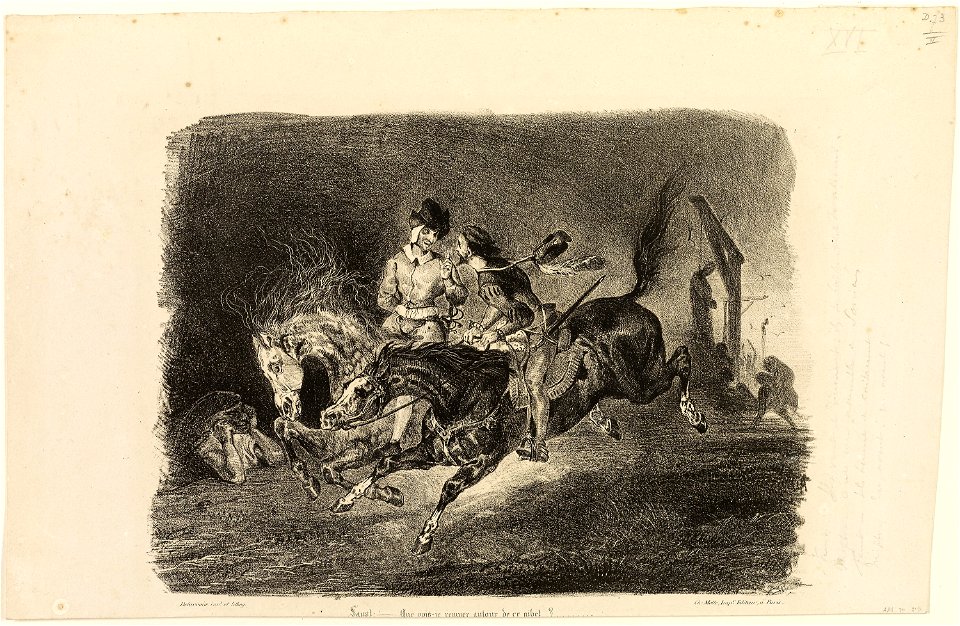 Delacroix - Faust and Mephistopheles Galloping Through the Night of the Witches’ Sabbath, 1930.1261