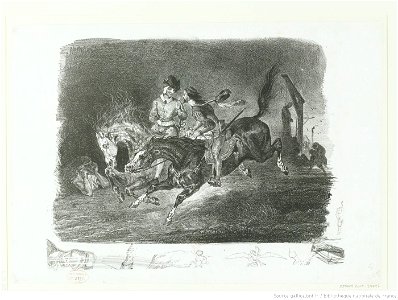 Delacroix - Faust et Méphistophélès galopant dans la nuit du Sabbat, btv1b10029774q