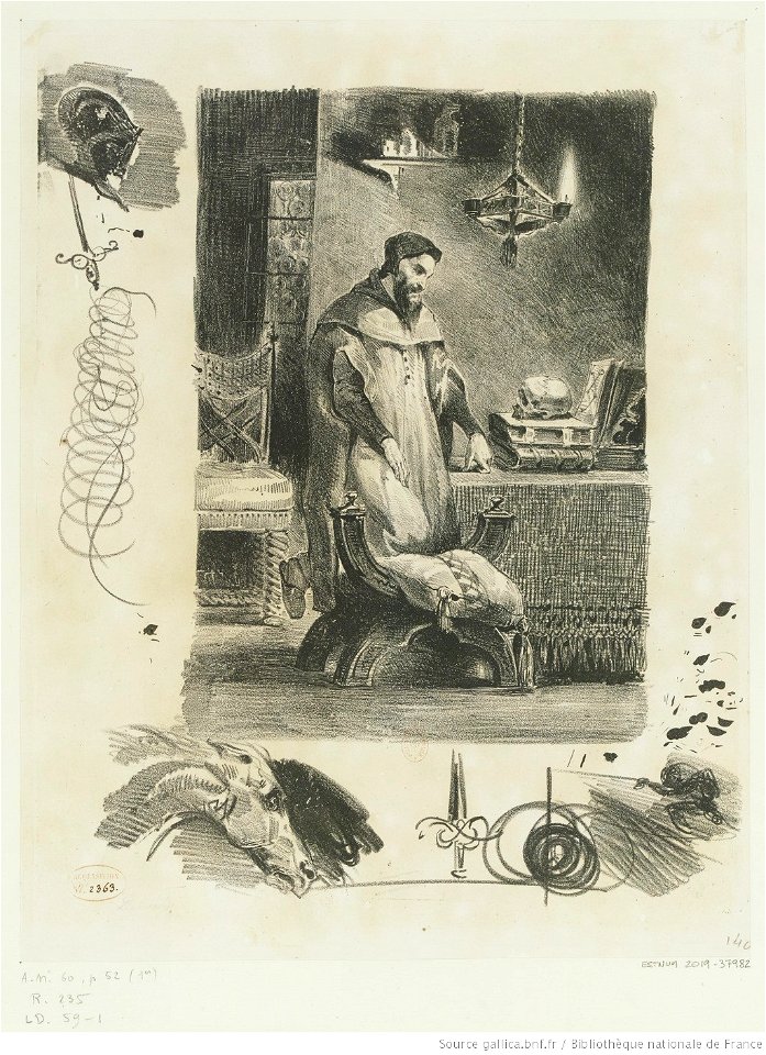 Delacroix - Faust dans son cabinet, btv1b10461725p