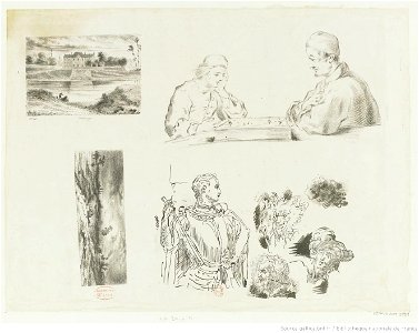 Delacroix - Feuille de quatre croquis, btv1b100298637