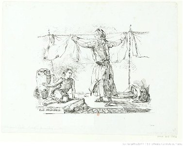 Delacroix - Femme de Tanger étendant du linge, btv1b100298135
