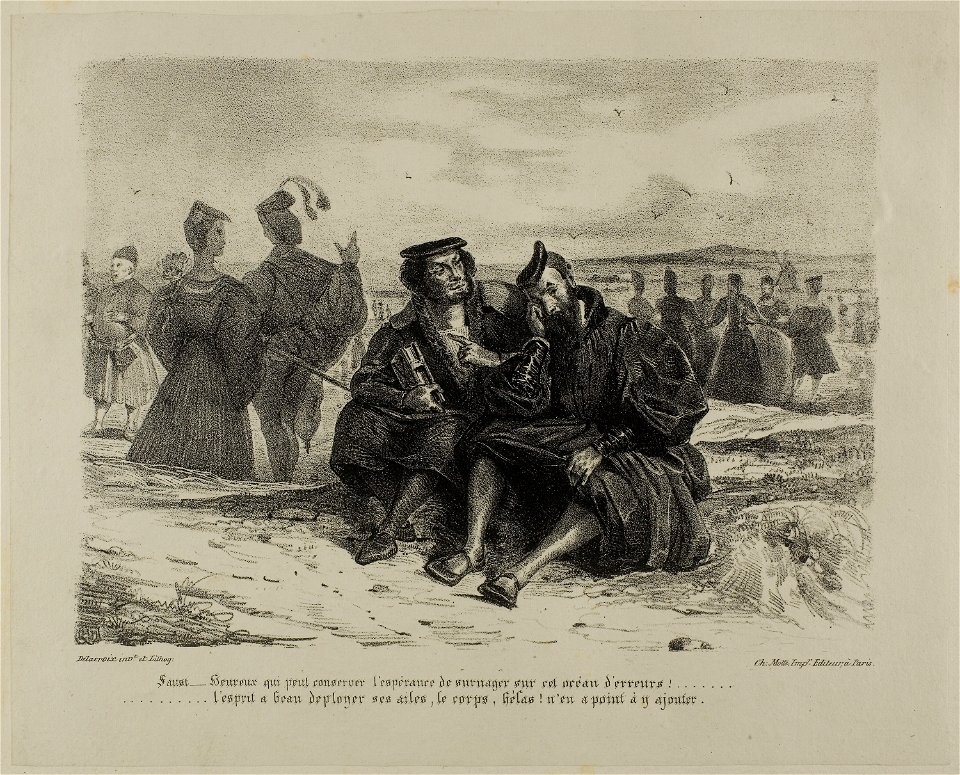 Delacroix - Faust and Wagner, from Faust, 1955.1102.4