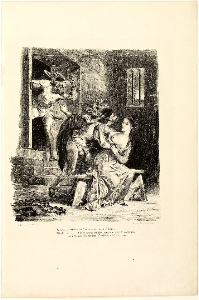 Delacroix - Faust in Marguerite’s Prison Cell, from Faust, 1955.1102.18