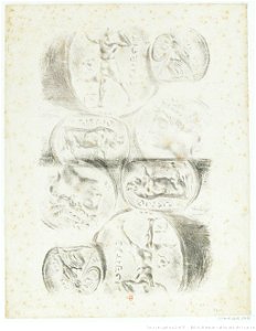 Delacroix - Feuille de quatre médailles antiques, 3e état, btv1b10029695m