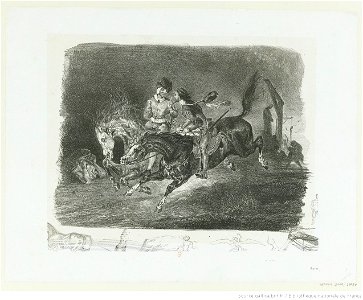 Delacroix - Faust et Méphistophélès galopant dans la nuit du Sabbat, btv1b104617069