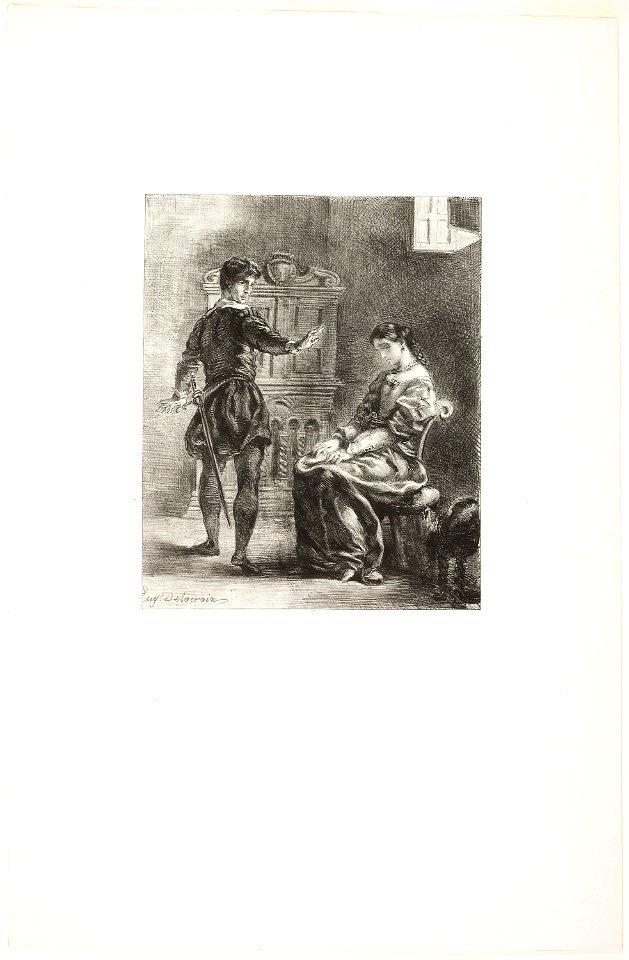 Delacroix - Hamlet and Ophelia, 1949.613 | Creazilla