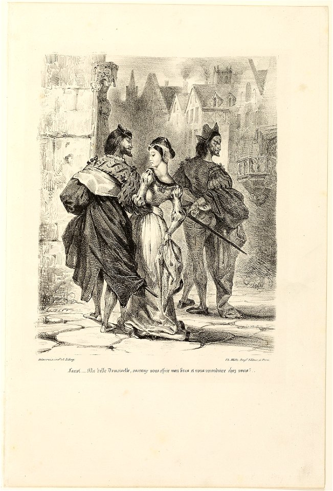 Delacroix - Faust Trying to Seduce Marguerite, from Faust, 1955.1102.9