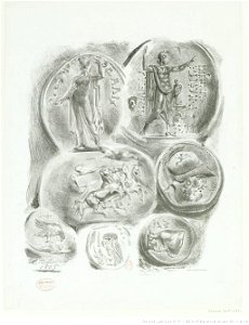 Delacroix - Feuille de sept médailles antiques, btv1b10029698z