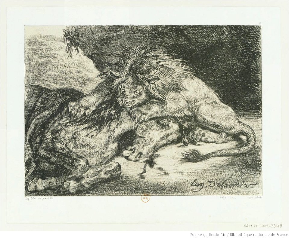 Delacroix - Groupe d'Animaux, btv1b10461657f