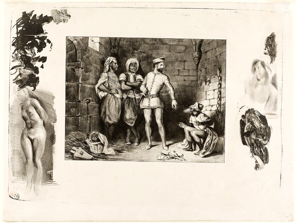 Delacroix - Fronte-boeuf and the Jew, from Ivanhoe, 1940.947