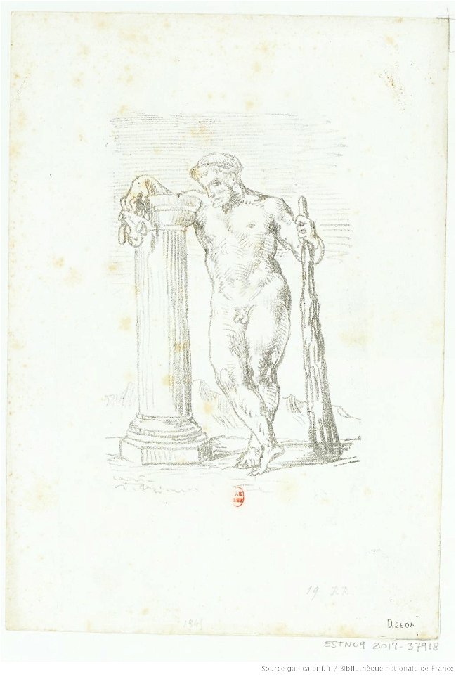 Delacroix - Hercule appuyé sur une colonne, btv1b100296443