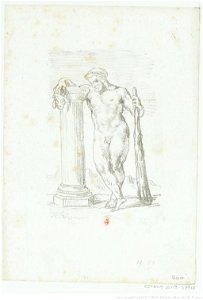 Delacroix - Hercule appuyé sur une colonne, btv1b100296443