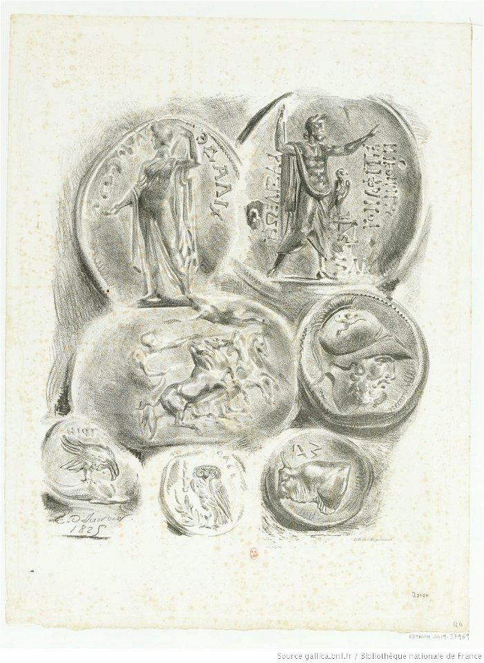 Delacroix - Feuille de sept médailles antiques, btv1b10461853d