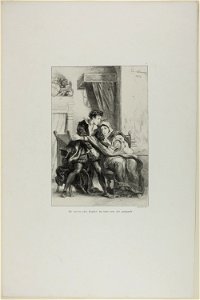 Delacroix - Hamlet and the Queen, plate 10 from Hamlet, 1949.612j
