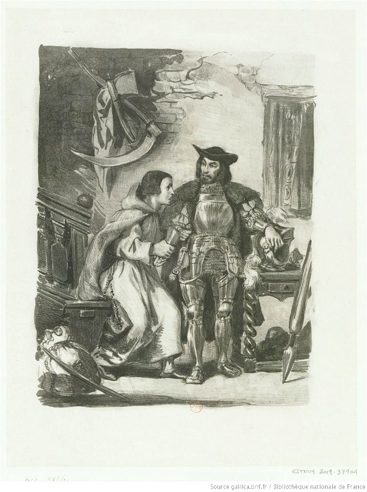 Delacroix - Frère Martin serrant la main de fer de Goetz, 1er état, btv1b100298493