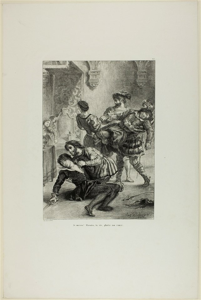 Delacroix - Hamlet’s Death, plate 16 from Hamlet, 1949.612p