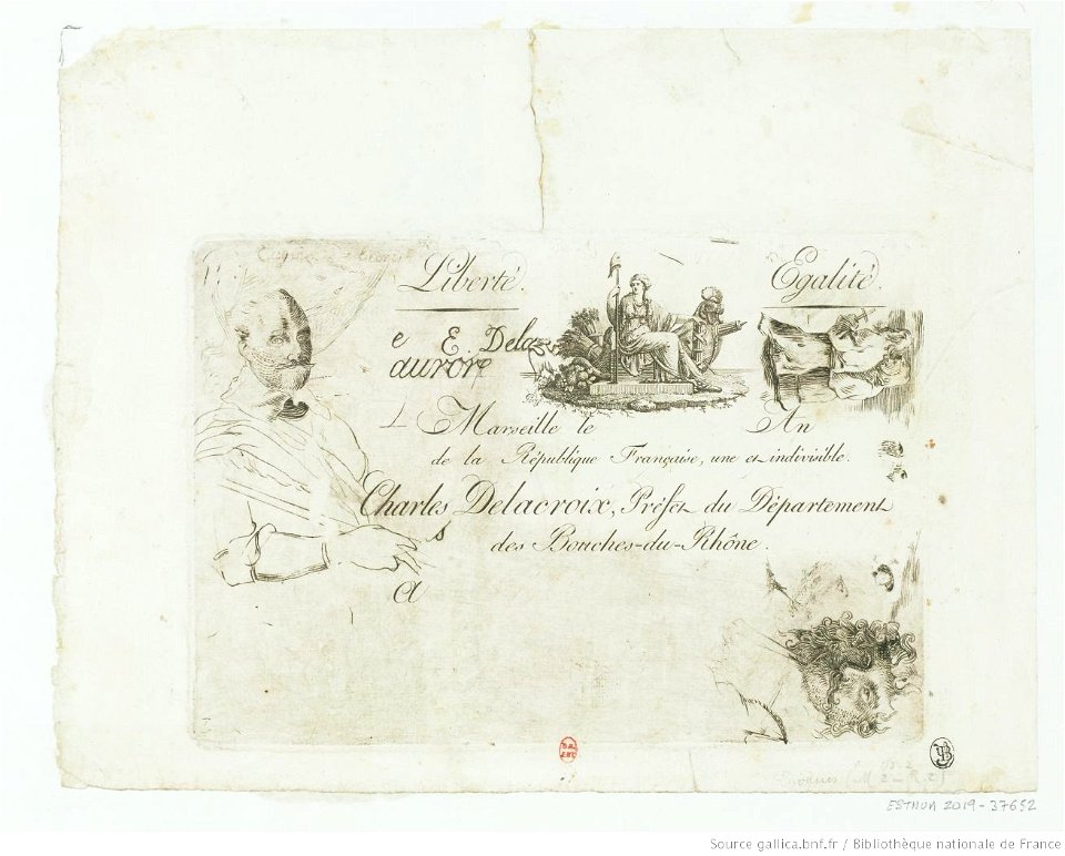 Delacroix - La deuxième planche aux croquis, btv1b10029873n