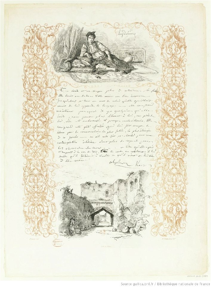Delacroix - Juive d'Alger et une rue à Alger, 2e état, btv1b100298241