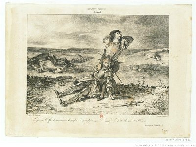 Delacroix - Le jeune Clifford trouvant le corps de son père sur le champ de bataille de S.t Albans, btv1b10029819v